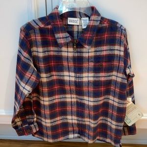 Boys NWT flannel jacket. Badge.